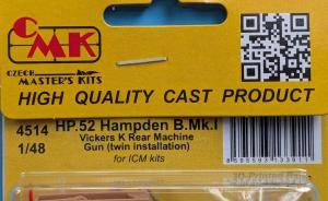 Kit-Ecke: HP.52 Hampden B. Mk.1 Vickers K rear machine gun (twin)