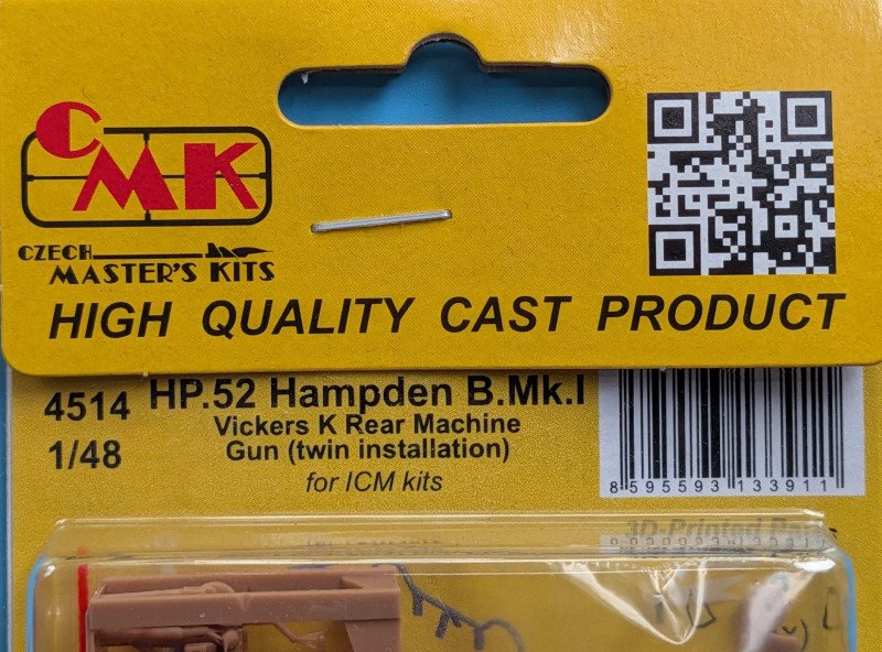 Special Hobby - HP.52 Hampden B. Mk.1 Vickers K rear machine gun (twin)