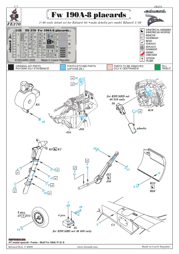Eduard Ätzteile - Fw 190A/F placards