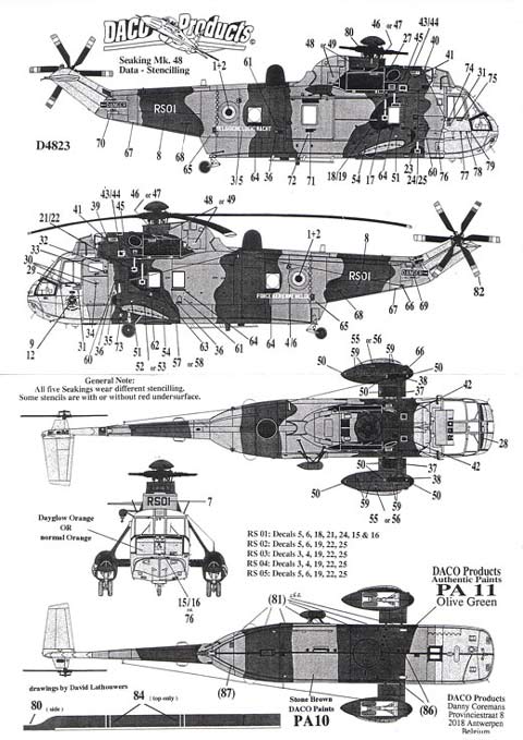 Daco Products - Seaking Mk. 48 Data - Stencilling