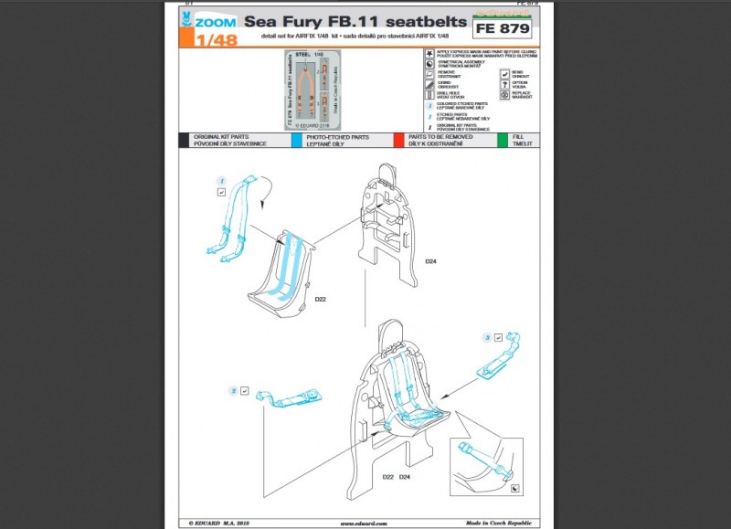 Eduard Ätzteile - Sea Fury FB.11 seatbelts