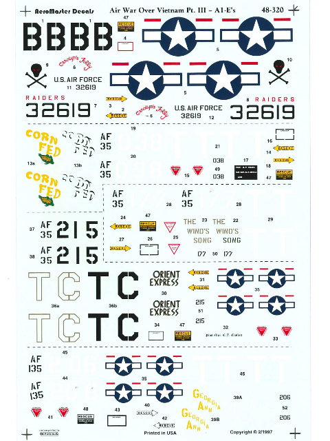 Aeromaster Decals - Airwar Over Vietnam Pt. III - A-1Es