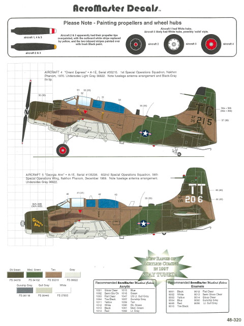 Aeromaster Decals - Airwar Over Vietnam Pt. III - A-1Es