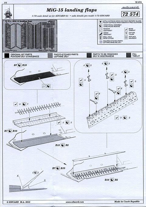 Eduard Ätzteile - MiG-15 landing flaps