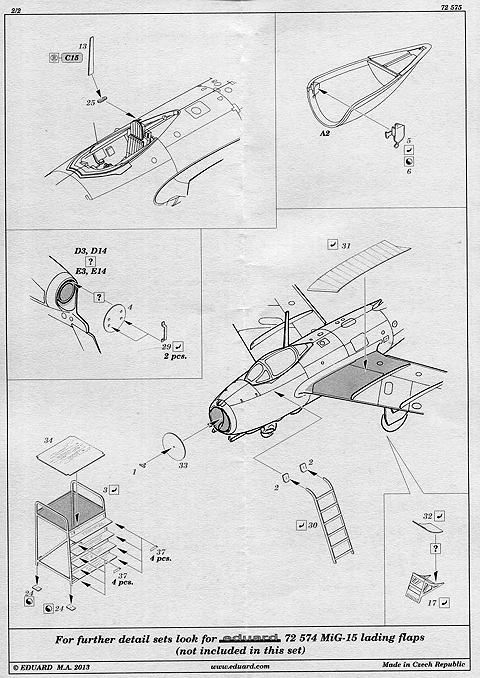 Eduard Ätzteile - MiG-15/MiG-15bis exterior