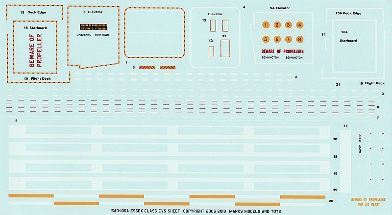 Starfighter Decals - Essex Class CVS Decals