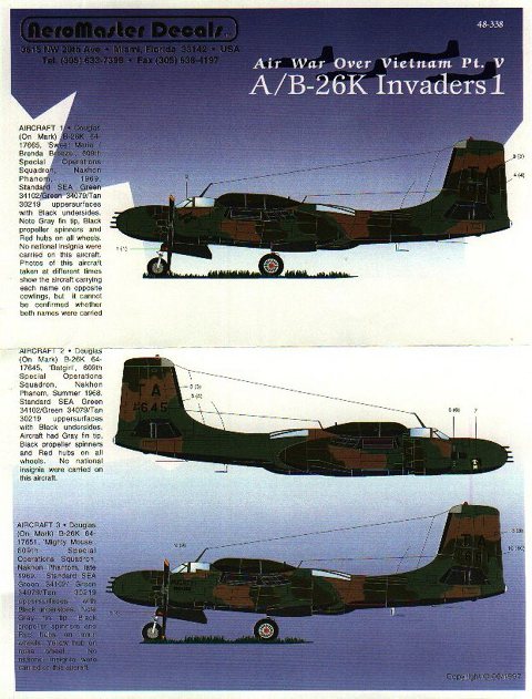 Aeromaster Decals - Air War over Vietnam Pt. V: A/B-26 K Invaders Pt 1