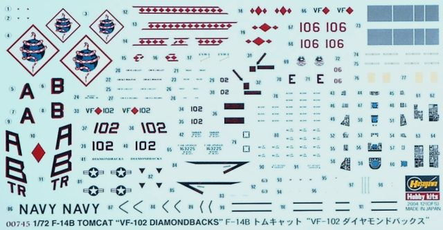 Hasegawa - Grumman F-14B Tomcat "VF-102 Diamondbacks"