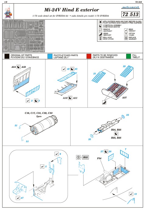 Eduard Ätzteile - Mi-24V Hind E exterior