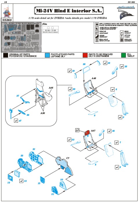 Eduard Ätzteile - Mi-24V Hind E interior S.A. Zoom