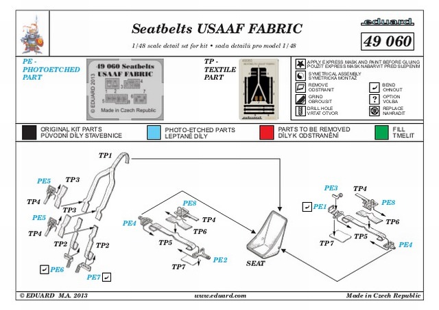 Eduard Ätzteile - Seatbelts USAAF FABRIC