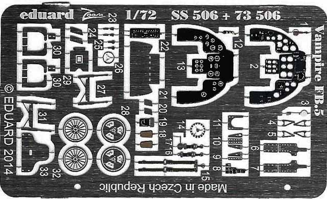 Eduard Ätzteile - Vampire FB.5 S.A.