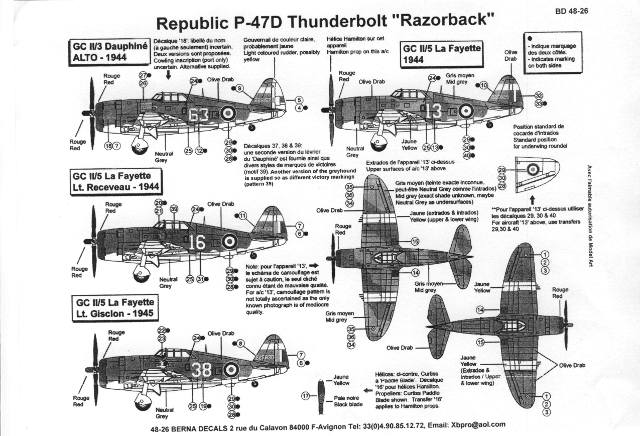 Berna Decals - Republic P-47D Thunderbolt "Razorback"