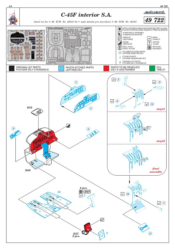 Eduard Ätzteile - C-45F Interior S.A