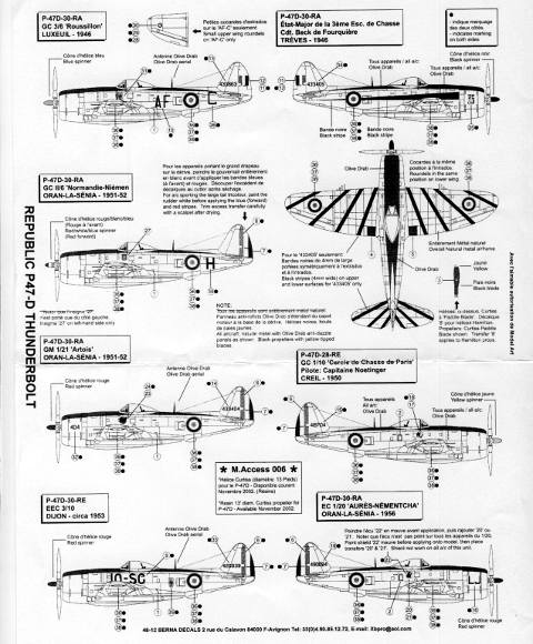Berna Decals - Republic P-47D Thunderbolt