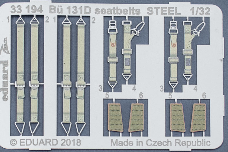 Eduard Ätzteile - Bü 131D seatbelts steel
