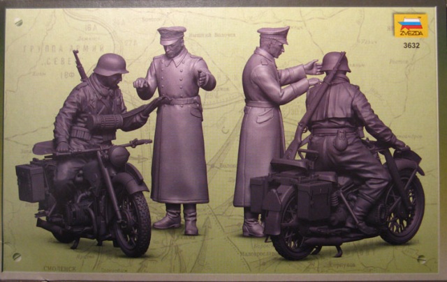 Zvezda - German R-12 Heavy Motorcycle with Rider and Officer