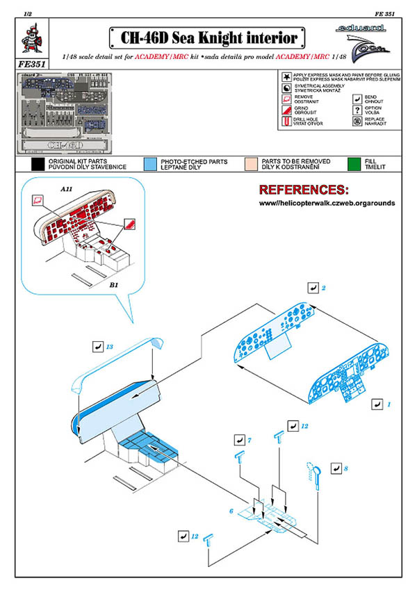 Eduard Ätzteile - CH-46D Sea Knight Interior Zoom