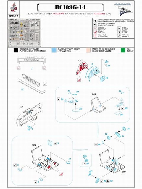 Eduard Ätzteile - Bf 109G-14