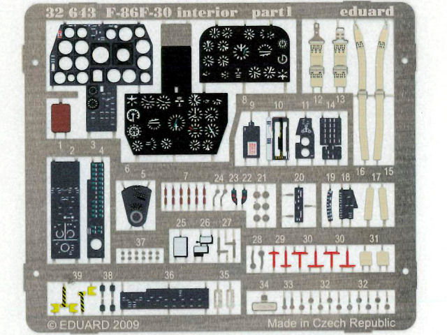 Eduard Ätzteile - F-86F-30 Interior Self Adhesive