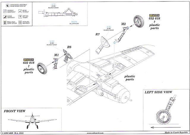 Eduard Brassin - Bf109G-6 undercarriage legs BRONZE