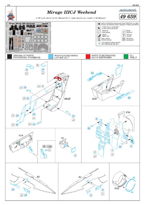 Eduard Ätzteile - Mirage IIICJ Weekend