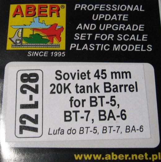 Aber - Soviet 45mm 20 Tank Barrel for BT-5, BT-7, BA-6