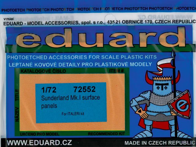 Eduard Ätzteile - Sunderland Mk.I surface panels