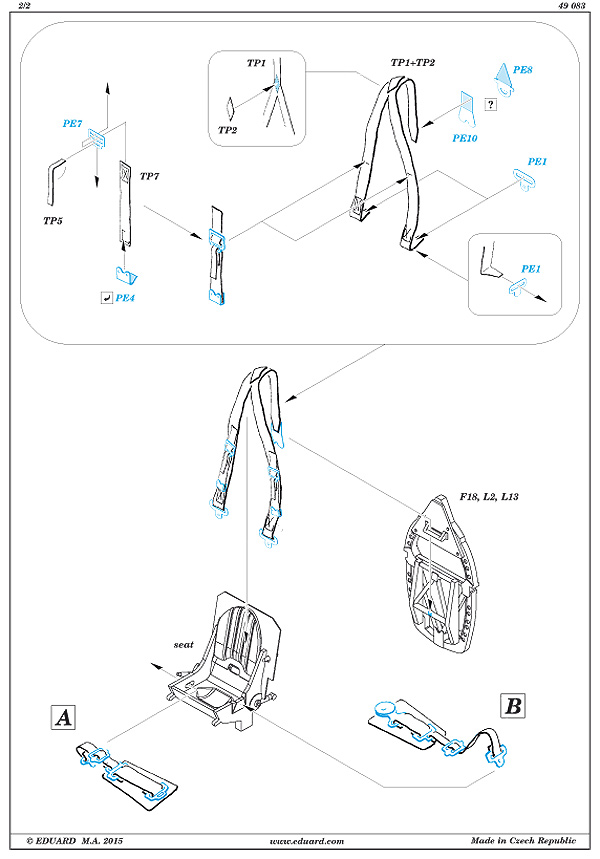 Eduard Ätzteile - Spitfire Mk.XVI seatbelts FABRIC