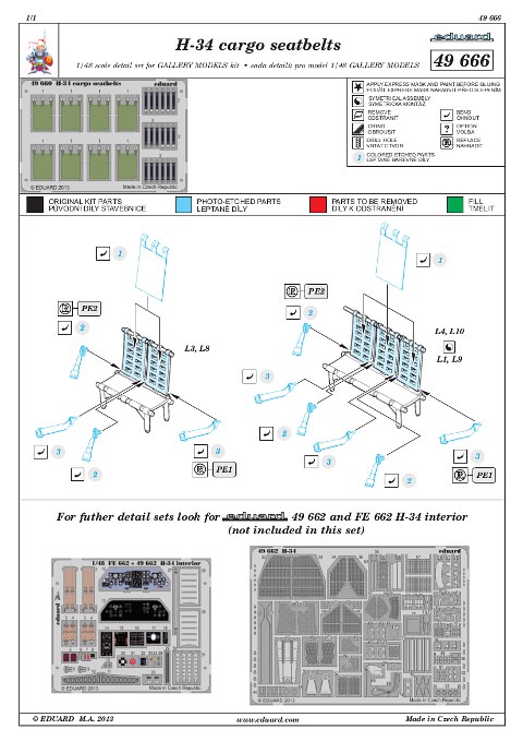 Eduard Ätzteile - H-34 Cargo Seatbelts
