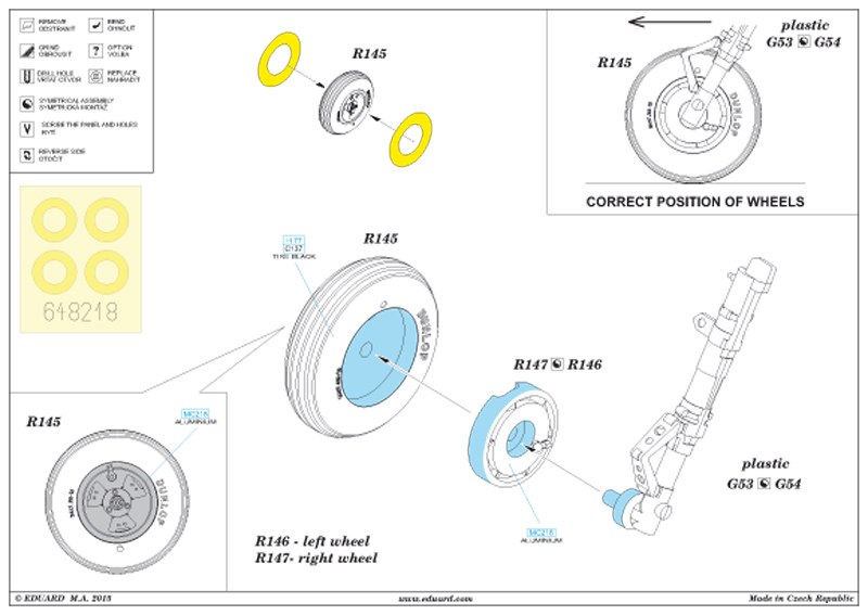 Eduard Brassin - Spitfire Mk.XVI wheels - 3 spokes