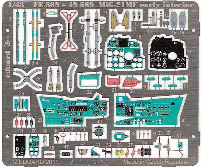 Eduard Ätzteile - MiG-21MF interior