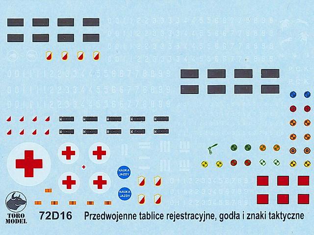 Decalbogen zur Darstellung von ''Polish Army vehicles with Pre-war registration number''