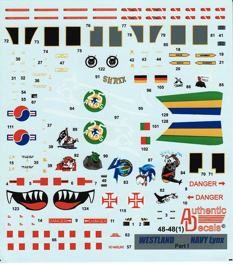 Authentic Decals - Westland Navy Lynx Part 1