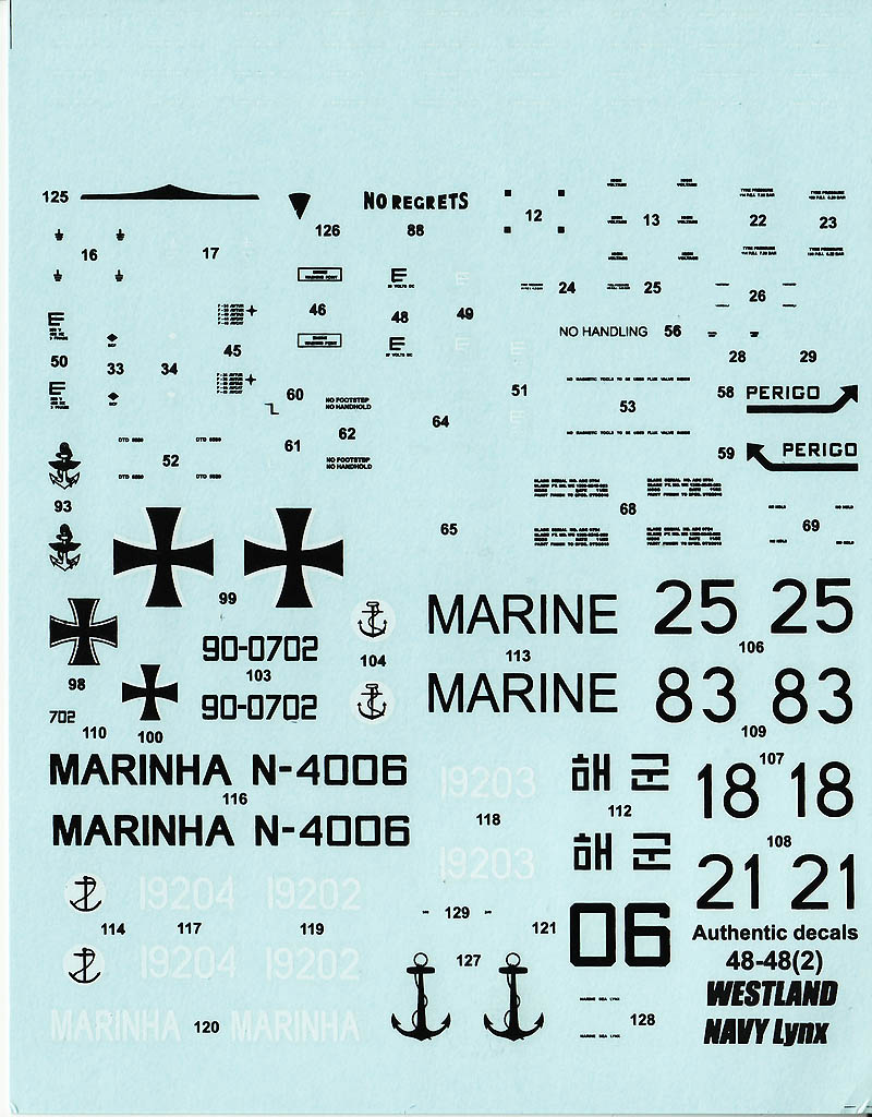 Authentic Decals - Westland Navy Lynx Part 1