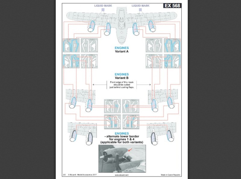 Eduard Mask - B-17G antiglare panels (BO & DL production)