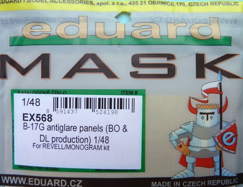 Eduard Mask - B-17G antiglare panels (BO & DL production)