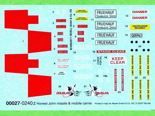 Die Decals für das Modell - sauber gedruckt und recht umfangreich