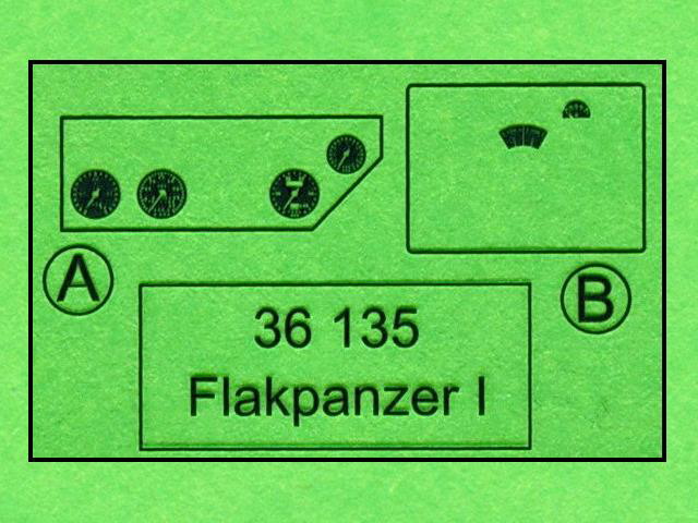 Bedrucktes Klarsichtteil mit Anzeigeinstrumenten für den Innenraum des Fahrzeuges