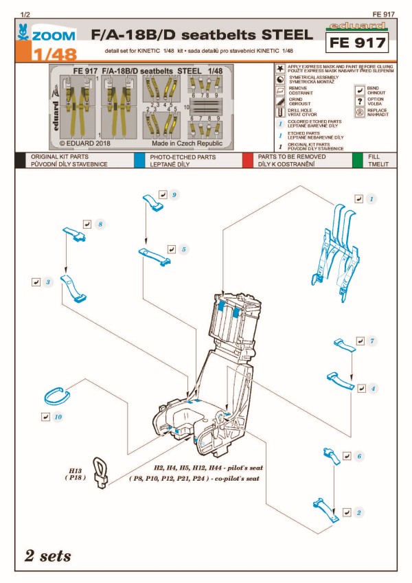 Eduard Ätzteile - F/A-18B/D seatbelts