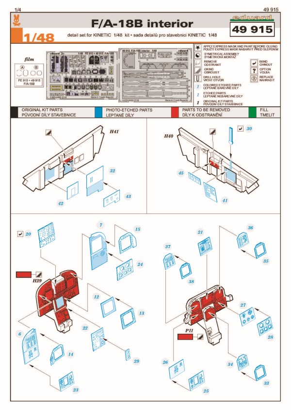 Eduard Ätzteile - F/A-18B interior