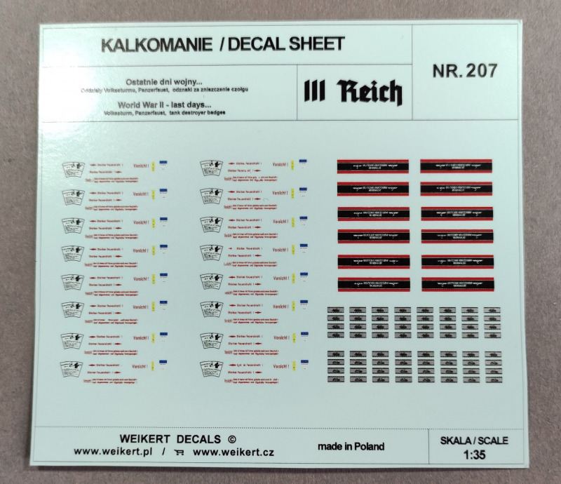 Weikert Decals - WWII last days… Volkssturm, Panzerfaust usw.