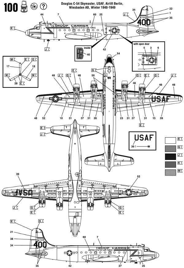 2x REVELL 04877 1:72 Douglas C-54D SKYMASTER Flugzeug Modellbausatz Kit 