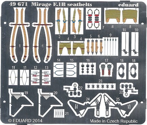 Eduard Ätzteile - Mirage F.1B seatbelts