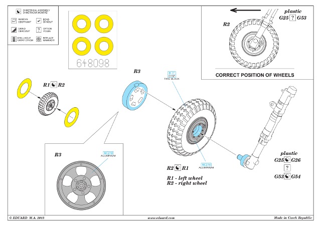 Eduard Brassin - Spitfire wheels - 5 spokes