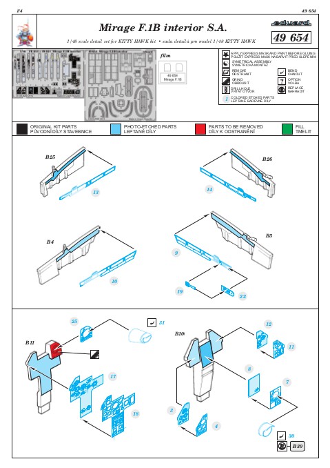 Eduard Ätzteile - Mirage F.1B interior S. A.