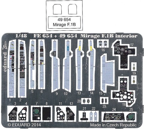 Eduard Ätzteile - Mirage F.1B interior S. A.