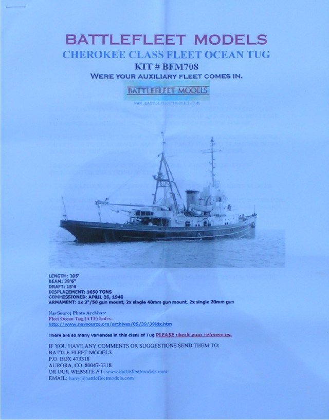 Battlefleet Models - ATF-66 Cherokee Fleet Tug