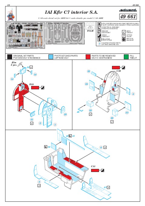 Eduard Ätzteile - IAI Kfir C7 interior S. A.