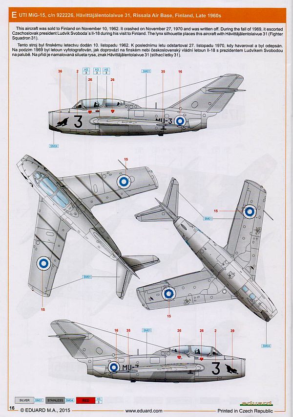 Eduard Bausätze - UTI MiG-15